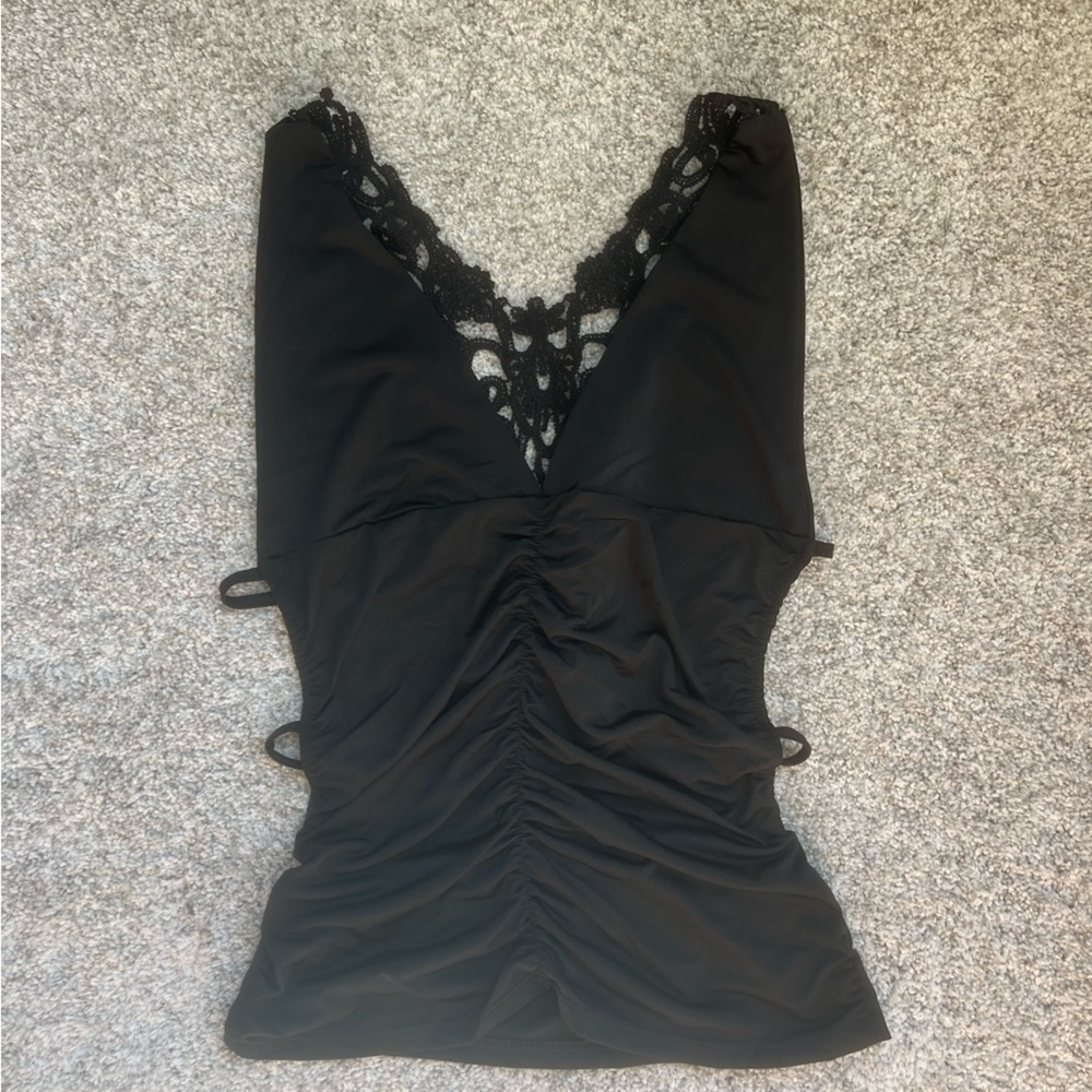 Black Lace backless top